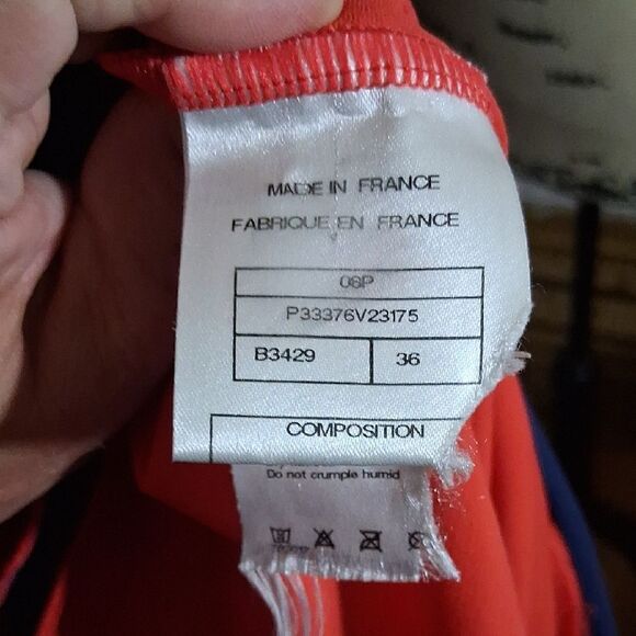 CHANEL Orange Tank Top with Navy and Yellow Accents Size 36 EURO - Picture 13 of 16